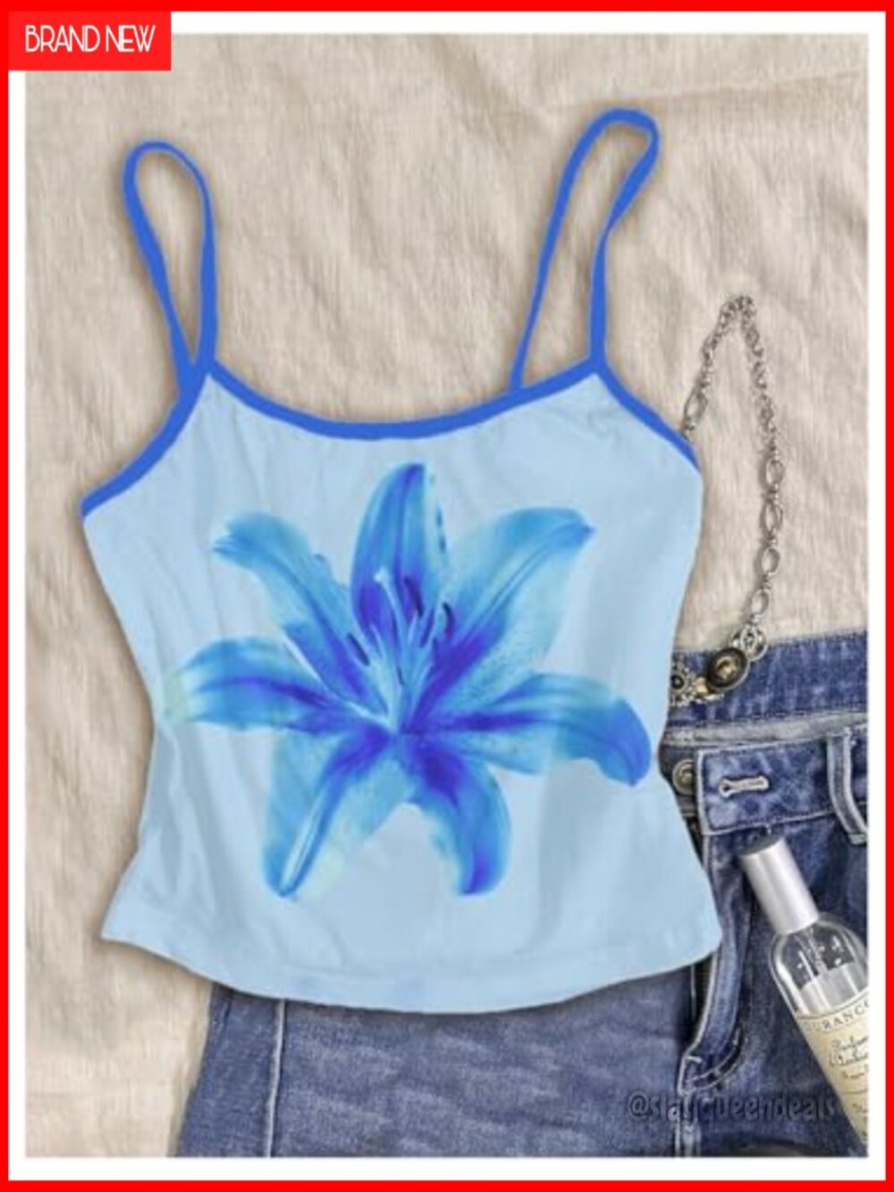 3 Pack Floral Crop Camisole Tops Spaghetti Strap Slim Fit Summer - Picture 5 of 5